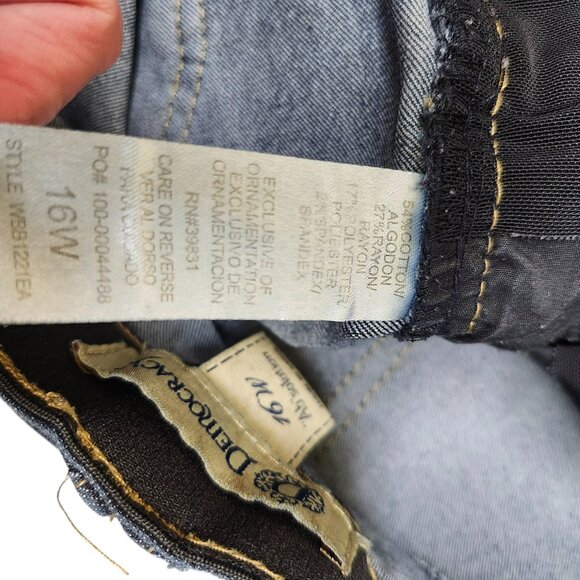 Democracy "Ab"solution Women 16W Indigo Itty Bitty Bootcut Jean Dark Wash Denim - Picture 12 of 16